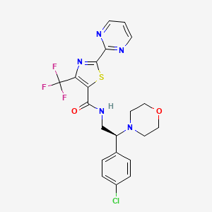 molecular formula C21H19ClF3N5O2S B10828062 Lu AF27139 