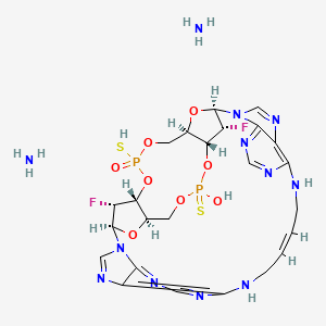 molecular formula C24H32F2N12O8P2S2 B10828267 E7766 diammonium salt 