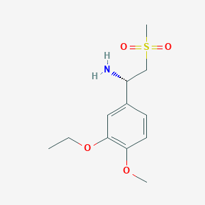 molecular formula C12H19NO4S B108283 (S)-1-(3-Ethoxy-4-methoxyphenyl)-2-(methylsulfonyl)ethanamine CAS No. 608141-42-0