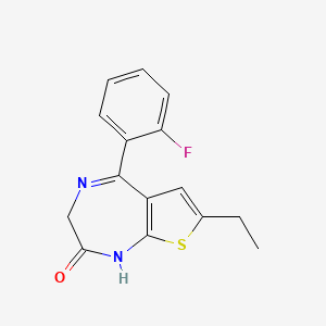 molecular formula C15H13FN2OS B10828837 Desmethylflutiazepam CAS No. 41191-07-5