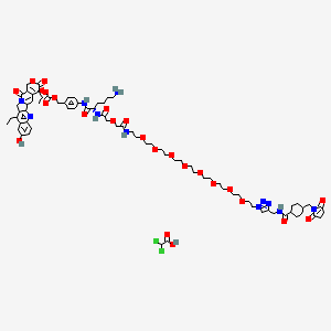molecular formula C75H99Cl2N11O24 B10828922 CL2A-SN-38 (dichloroacetic acid salt) 