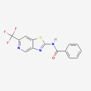 molecular formula C14H8F3N3OS B10829200 N-[6-(trifluoromethyl)-[1,3]thiazolo[4,5-c]pyridin-2-yl]benzamide 