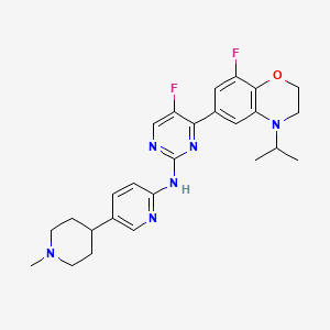 molecular formula C26H30F2N6O B10830826 Inixaciclib CAS No. 2370913-42-9