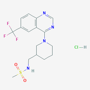 molecular formula C16H20ClF3N4O2S B10831378 SRI-37330 hydrochloride 