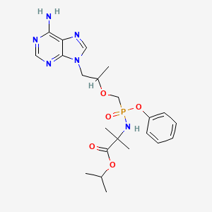 molecular formula C22H31N6O5P B10831996 Propan-2-yl 2-[[1-(6-aminopurin-9-yl)propan-2-yloxymethyl-phenoxyphosphoryl]amino]-2-methylpropanoate 