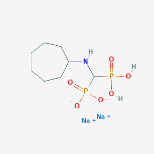molecular formula C8H17NNa2O6P2 B10832377 disodium;[(cycloheptylamino)-phosphonatomethyl]phosphonic acid 