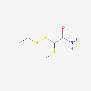 molecular formula C5H11NOS3 B10832623 2-[(Ethyl)disulfanyl]-2-methylthioacetamide 