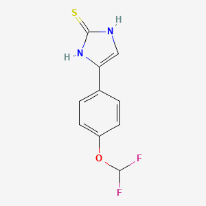 molecular formula C10H8F2N2OS B10832625 4-[4-(Difluoromethoxy)phenyl]-1,3-dihydroimidazole-2-thione 