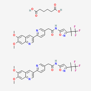 molecular formula C56H56F6N8O12 B10832660 Zeteletinib hemiadipate CAS No. 2375837-06-0