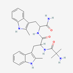 molecular formula C28H34N6O3 B10832729 H-Aib-DL-Trp(2-Me)-DL-Trp(2-Me)-NH2 