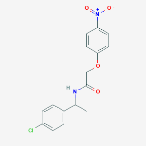 molecular formula C16H15ClN2O4 B10832741 N-[1-(4-chlorophenyl)ethyl]-2-(4-nitrophenoxy)acetamide 