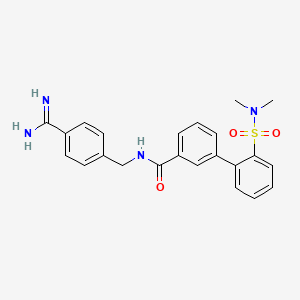 molecular formula C23H24N4O3S B10832793 N-[(4-carbamimidoylphenyl)methyl]-3-[2-(dimethylsulfamoyl)phenyl]benzamide 