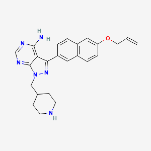 molecular formula C24H26N6O B10832794 3-(6-Allyloxy-2-naphthyl)-1-(4-piperidylmethyl)pyrazolo[3,4-d]pyrimidin-4-amine 