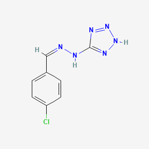molecular formula C8H7ClN6 B10832802 N-[(Z)-(4-chlorophenyl)methylideneamino]-2H-tetrazol-5-amine 
