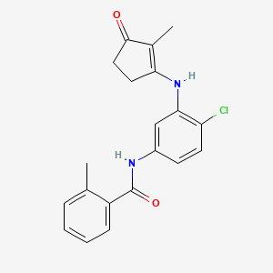 molecular formula C20H19ClN2O2 B10832820 N-[4-chloro-3-[(2-methyl-3-oxocyclopenten-1-yl)amino]phenyl]-2-methylbenzamide 