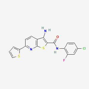 molecular formula C18H11ClFN3OS2 B10832823 NadD inhibitor 3_15 