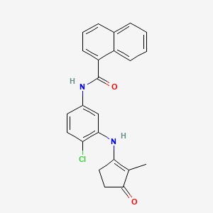 molecular formula C23H19ClN2O2 B10832835 N-[4-chloro-3-[(2-methyl-3-oxocyclopenten-1-yl)amino]phenyl]naphthalene-1-carboxamide 