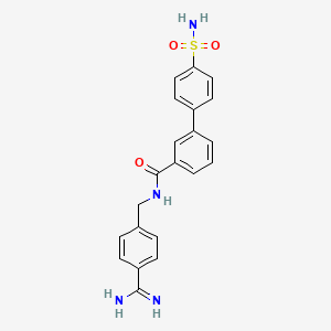 molecular formula C21H20N4O3S B10832840 N-[(4-carbamimidoylphenyl)methyl]-3-(4-sulfamoylphenyl)benzamide 