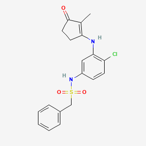 molecular formula C19H19ClN2O3S B10832845 N-[4-chloro-3-[(2-methyl-3-oxocyclopenten-1-yl)amino]phenyl]-1-phenylmethanesulfonamide 