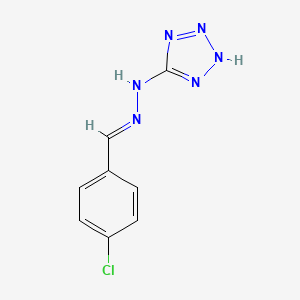 molecular formula C8H7ClN6 B10832894 N-[(E)-(4-chlorophenyl)methylideneamino]-2H-tetrazol-5-amine 