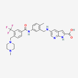 molecular formula C30H31F3N6O3 B10832899 5-{2-methyl-5-[4-(4-methyl-piperazin-1-ylmethyl)-3-trifluoromethyl-benzoylamino]-benzylamino}-1H-pyrrolo[2,3-b]pyridine-2-carboxylic acid 