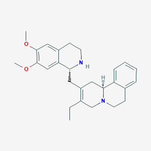 molecular formula C27H34N2O2 B10832931 (11bS)-2-[[(1R)-6,7-dimethoxy-1,2,3,4-tetrahydroisoquinolin-1-yl]methyl]-3-ethyl-4,6,7,11b-tetrahydro-1H-benzo[a]quinolizine 