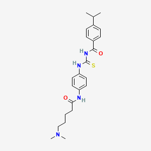 molecular formula C24H32N4O2S B10833010 N-[[4-[5-(dimethylamino)pentanoylamino]phenyl]carbamothioyl]-4-propan-2-ylbenzamide 