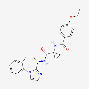molecular formula C25H26N4O3 B10833054 N-[1-[[(4R)-5,6-dihydro-4H-imidazo[1,2-a][1]benzazepin-4-yl]carbamoyl]cyclopropyl]-4-ethoxy-benzamide 