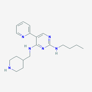molecular formula C19H28N6 B10833072 2-N-butyl-4-N-(piperidin-4-ylmethyl)-5-pyridin-2-ylpyrimidine-2,4-diamine 