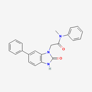 molecular formula C22H19N3O2 B10833089 N-methyl-2-(2-oxo-6-phenyl-2,3-dihydro-1H-benzimidazol-1-yl)-N-phenylacetamide 