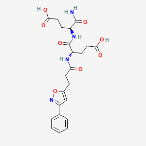 molecular formula C22H26N4O8 B10833372 N-[3-(3-Phenylisoxazol-5-Yl)propanoyl]-L-Alpha-Glutamyl-L-Alpha-Glutamyl-Amide 