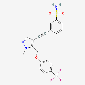 molecular formula C20H16F3N3O3S B10833405 Ethinyl-pyrazole derivative 2 