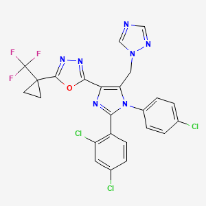 molecular formula C24H15Cl3F3N7O B10833498 Imidazole derivative 4 