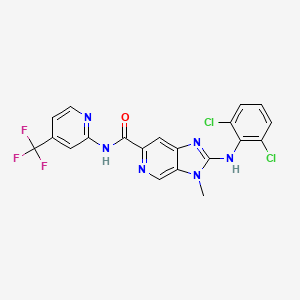 molecular formula C20H13Cl2F3N6O B10833522 Imidazopyridine derivative 5 