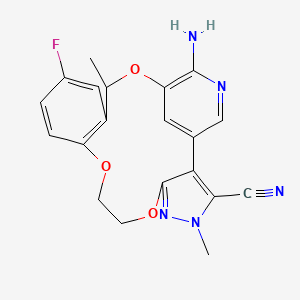 molecular formula C20H18FN5O3 B10833664 Macrocycle derivative 13 