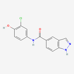 molecular formula C14H10ClN3O2 B10833850 N-(3-chloro-4-hydroxyphenyl)-1H-indazole-5-carboxamide 