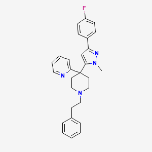 molecular formula C28H29FN4 B10833870 Piperidinyl pyrazole derivative 2 