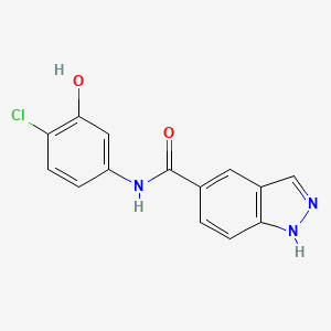 molecular formula C14H10ClN3O2 B10833873 N-(4-chloro-3-hydroxyphenyl)-1H-indazole-5-carboxamide 