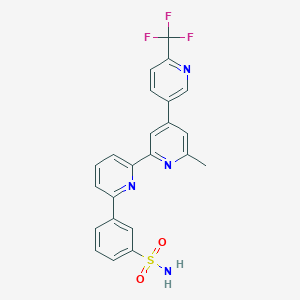 molecular formula C23H17F3N4O2S B10833938 3-(6'-Methyl-6''-trifluoromethyl-[2,2';4',3'']terpyridin-6-yl)-benzenesulfonamide 