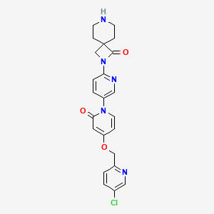molecular formula C23H22ClN5O3 B10834017 4-{[(5-chloro-2-pyridinyl)methyl]oxy}-6'-(1-oxo-2,7-diazaspiro[3.5]nonan-2-yl)-2H-1,3'-bipyridin-2-one 