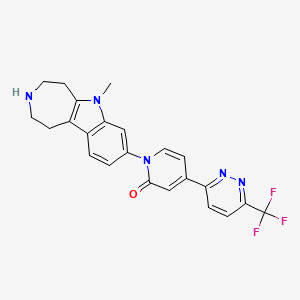 molecular formula C23H20F3N5O B10834021 1-(6-methyl-2,3,4,5-tetrahydro-1H-azepino[4,5-b]indol-8-yl)-4-[6-(trifluoromethyl)pyridazin-3-yl]pyridin-2-one 
