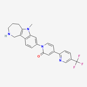 molecular formula C24H21F3N4O B10834026 1-(6-methyl-2,3,4,5-tetrahydro-1H-azepino[4,3-b]indol-8-yl)-4-[5-(trifluoromethyl)pyridin-2-yl]pyridin-2-one 