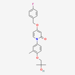 molecular formula C23H24FNO4 B10834039 4-[(4-Fluorophenyl)methoxy]-1-[4-(2-hydroxy-2-methylpropoxy)-3-methylphenyl]pyridin-2-one 