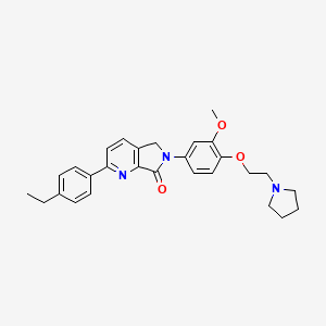 molecular formula C28H31N3O3 B10834040 2-(4-ethylphenyl)-6-[3-methoxy-4-(2-pyrrolidin-1-ylethoxy)phenyl]-5H-pyrrolo[3,4-b]pyridin-7-one 