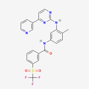 molecular formula C24H18F3N5O3S B10834068 N-[4-methyl-3-[(4-pyridin-3-ylpyrimidin-2-yl)amino]phenyl]-3-(trifluoromethylsulfonyl)benzamide 
