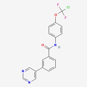 molecular formula C18H12ClF2N3O2 B10834159 N-(4-(Chlorodifluoromethoxy)phenyl)-3-(pyrimidin-5-yl)benzamide 