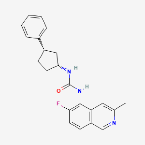 molecular formula C22H22FN3O B10834192 1-(6-fluoro-3-methylisoquinolin-5-yl)-3-[(1R,3S)-3-phenylcyclopentyl]urea 