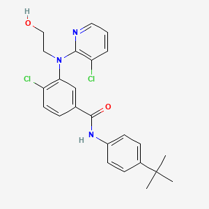 molecular formula C24H25Cl2N3O2 B10834483 N-(4-tert-butylphenyl)-4-chloro-3-[(3-chloropyridin-2-yl)-(2-hydroxyethyl)amino]benzamide 