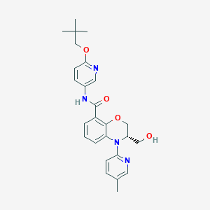 molecular formula C26H30N4O4 B10834489 (3S)-N-[6-(2,2-dimethylpropoxy)pyridin-3-yl]-3-(hydroxymethyl)-4-(5-methylpyridin-2-yl)-2,3-dihydro-1,4-benzoxazine-8-carboxamide 