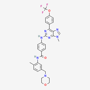 molecular formula C32H30F3N7O3 B10834514 N-[2-methyl-5-(morpholin-4-ylmethyl)phenyl]-4-[[9-methyl-6-[4-(trifluoromethoxy)phenyl]purin-2-yl]amino]benzamide 